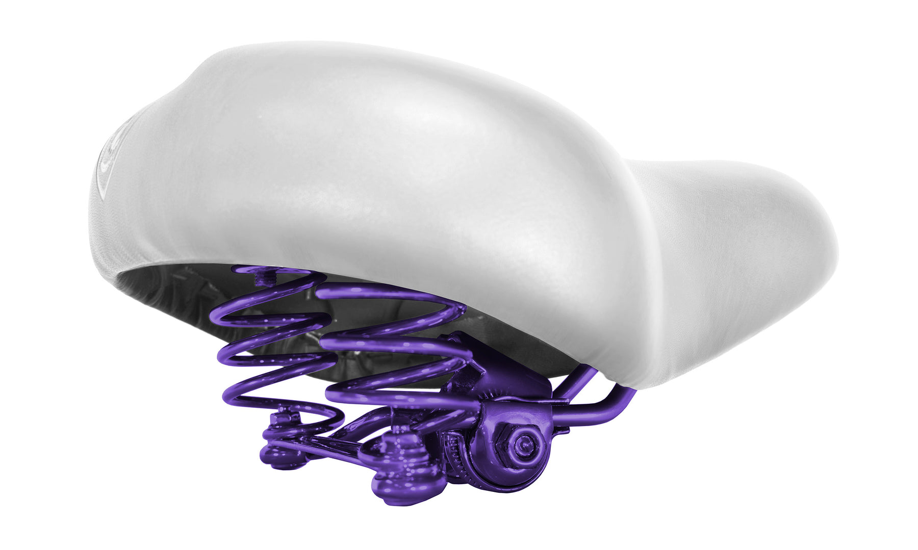White Cruiser Saddle with Colored Hardware | Villy Custom