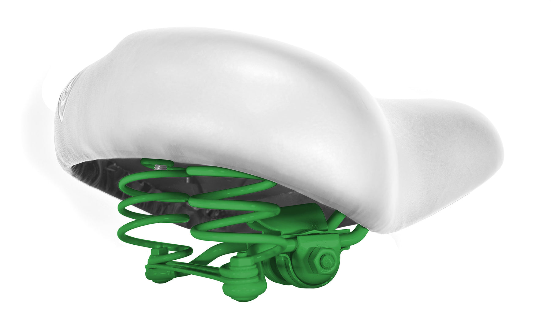 White Cruiser Saddle with Colored Hardware | Villy Custom