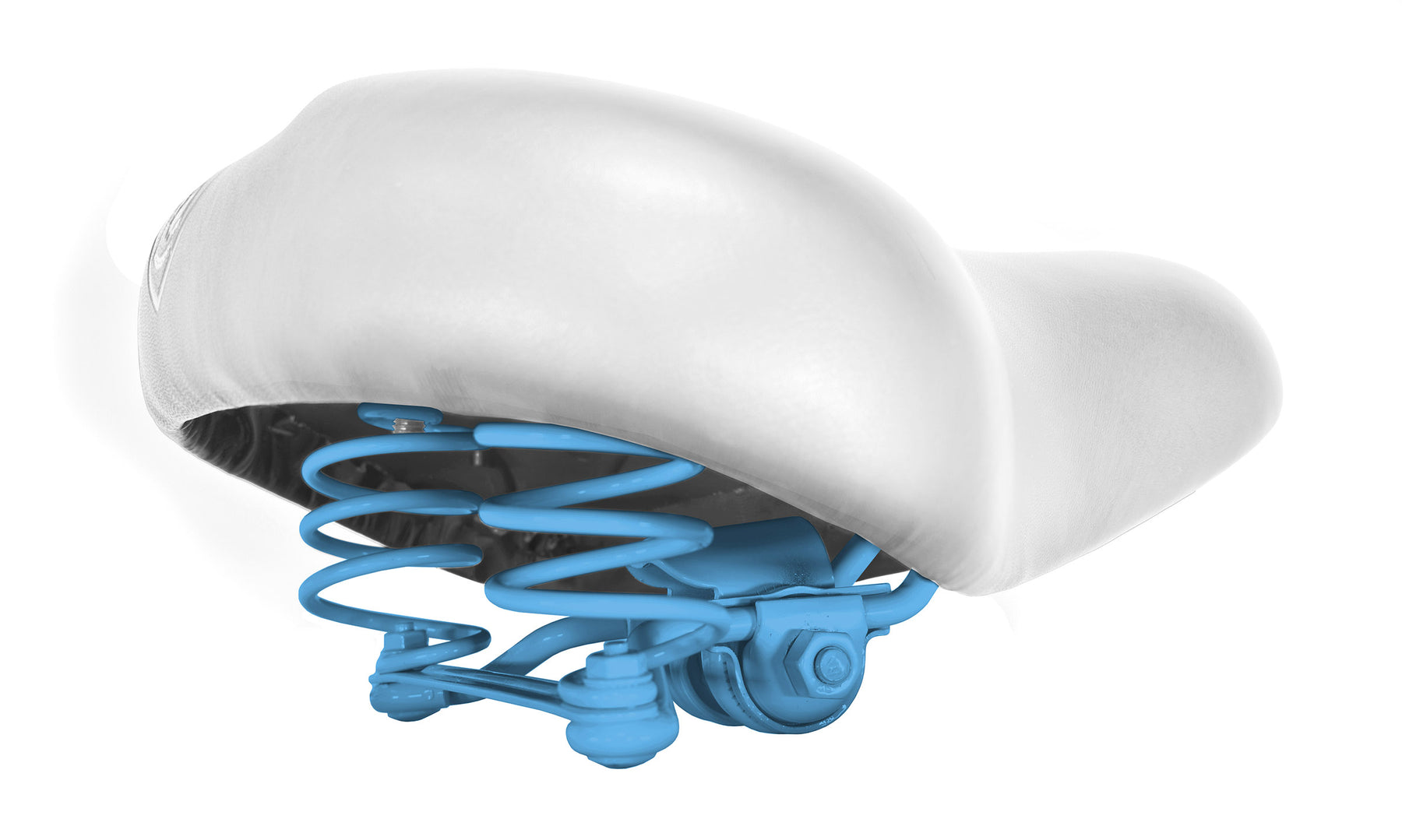 White Cruiser Saddle with Colored Hardware | Villy Custom